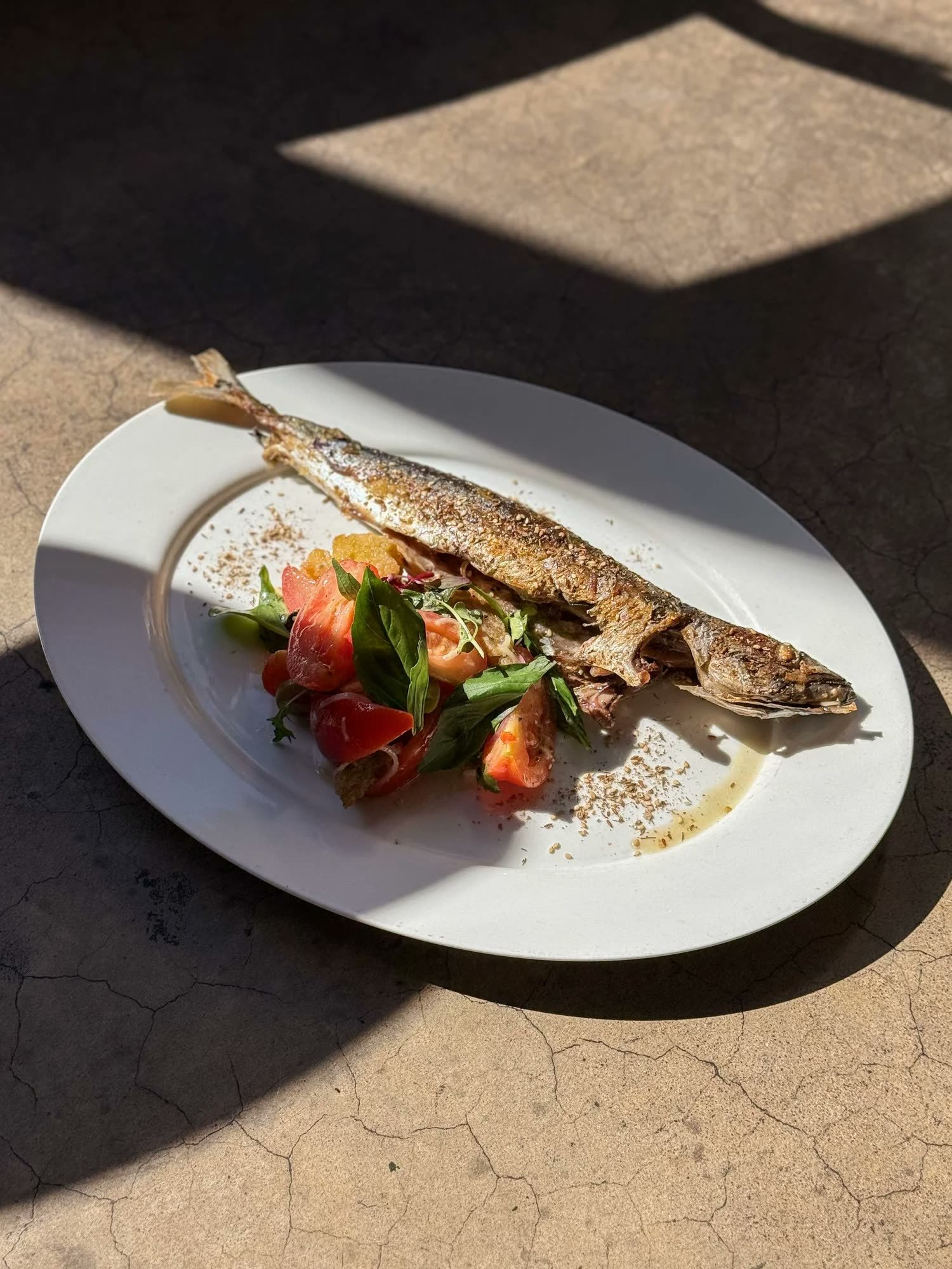 Crabshakk – whole fish under hard afternoon sun
