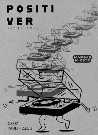 Positiver – walking turntables poster